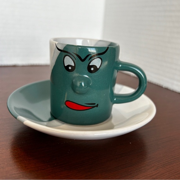 Set of 3 Yably Colourful Funny Face Expresso Cups and Saucers - Picture 10 of 12